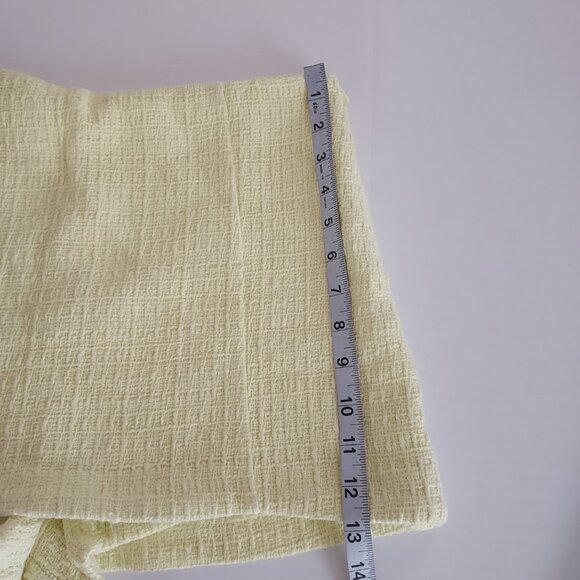 Zara Two Piece Pastel Yellow Textured Cropped  Jacket & Skort Set Size Lg - Picture 3 of 10